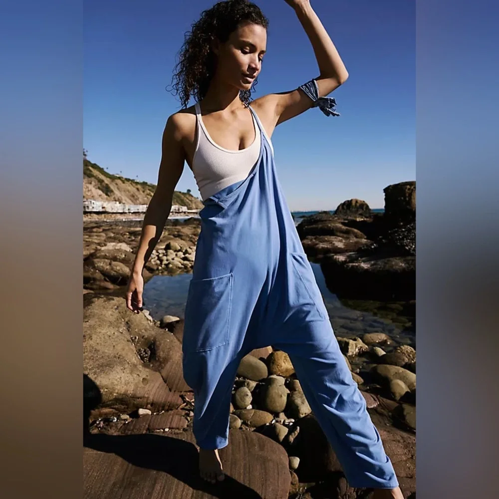 Free People Hot Shot Onesie in Blue
